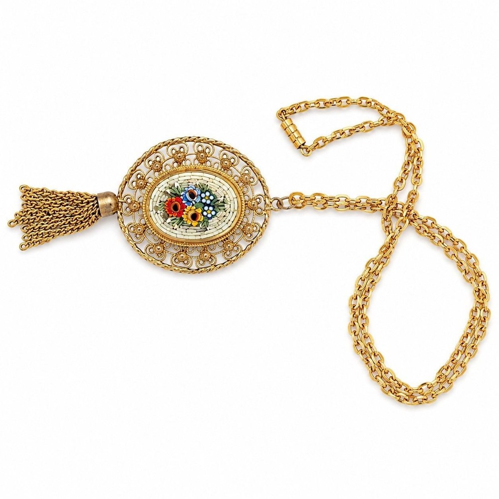 ⚜️18. Antique Micro Mosaic Necklace